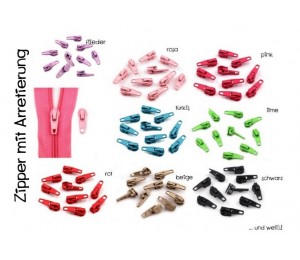 Reißverschluss Schieber 3mm - Wähle deine Farben